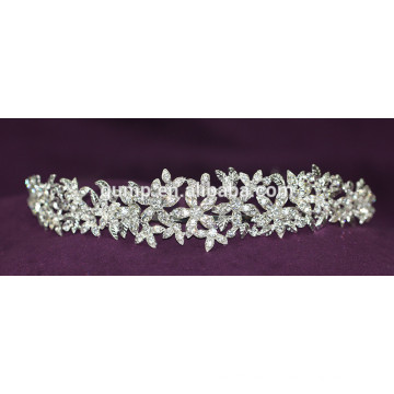Tiara de cristal de encargo de la boda de la corona de encargo diseñada nueva